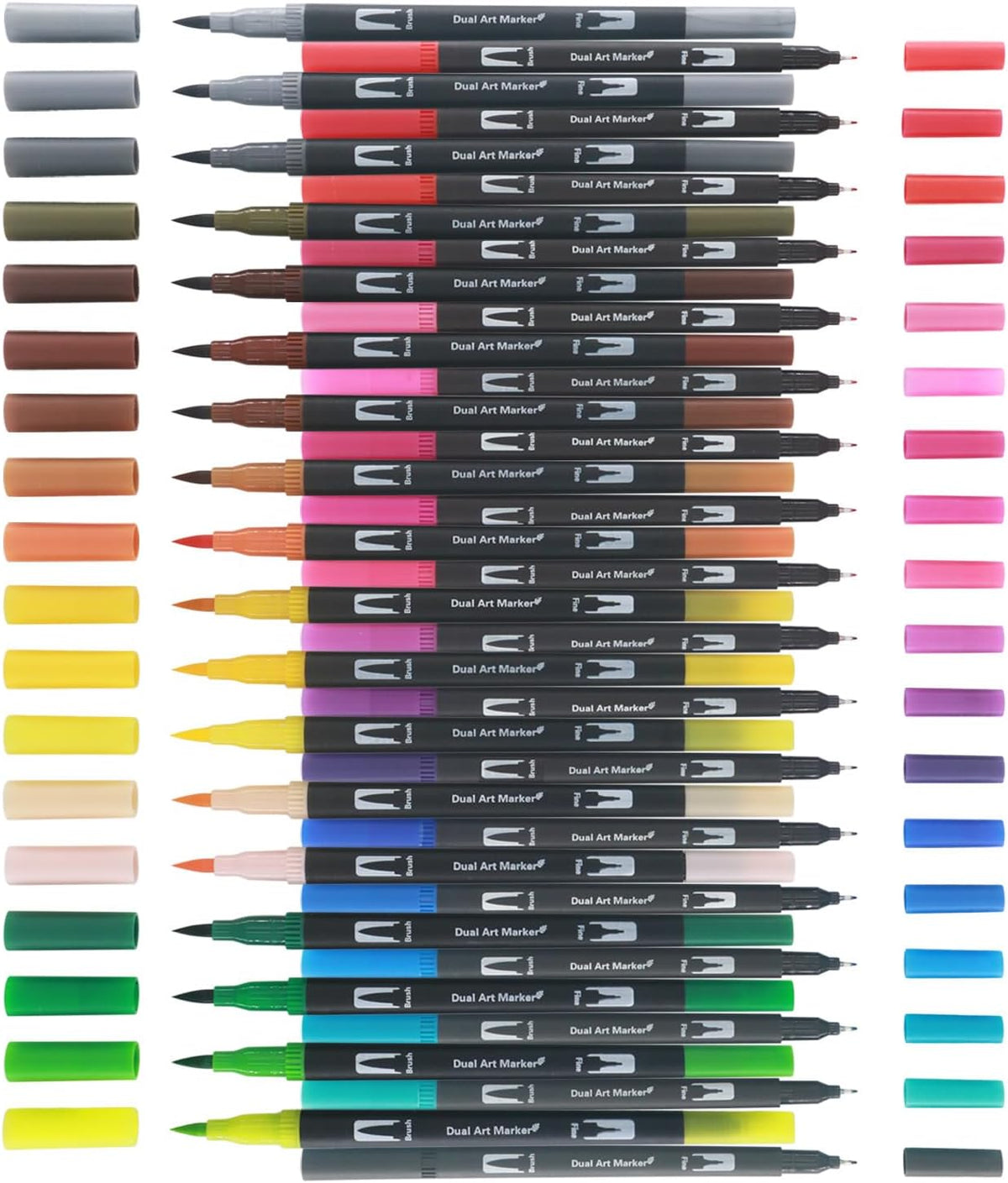 36 Brush Markers Water Based Low Odor – Safe Art Supplies for Teen Artists and Family Craft Time