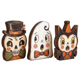 Wooden Halloween Decor – Understated Black Cat Pumpkin Decor for Minimalist Entryways and Subtle October Styling