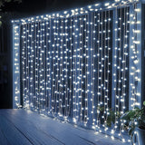 Dazzle Bright 9.8x9.8ft Fairy Curtain Lights for Bedroom Mood Lighting, Connectable 8 Mode Ambient Decor