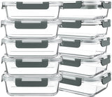 30 oz Glass Meal Prep Containers 10 Pack – Portion Control for Macro Tracking and Fitness Goals