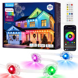 Lumaglow Permanent Outdoor LED Lights for House Roofline, 200ft RGB Smart String with -4°F to 140°F Rating