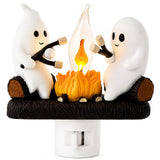 HOOSUN Ghost Campfire Night Light – Cool-to-Touch Plug-in Nightlight for Kids Bedroom and Nursery, Cute Spooky 3D Ghost Design