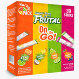 Frutal On-The-Go! Family Hydration Sticks – Sugar Free Flavor for Lunchboxes, Practice & Playdates, 30 Count Variety