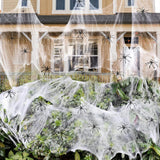 ZPISF Halloween Spider Webs Decorations – 1400 sqft Living Room Aesthetic with 150 Fake Spiders, Stretchy Cobwebs for Home