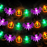 Mosoan Halloween Porch Lights 20Ft 30 LED Pumpkin Ghost Bat IP65 Rated for Yard Pathway and Open Air Gathering Use