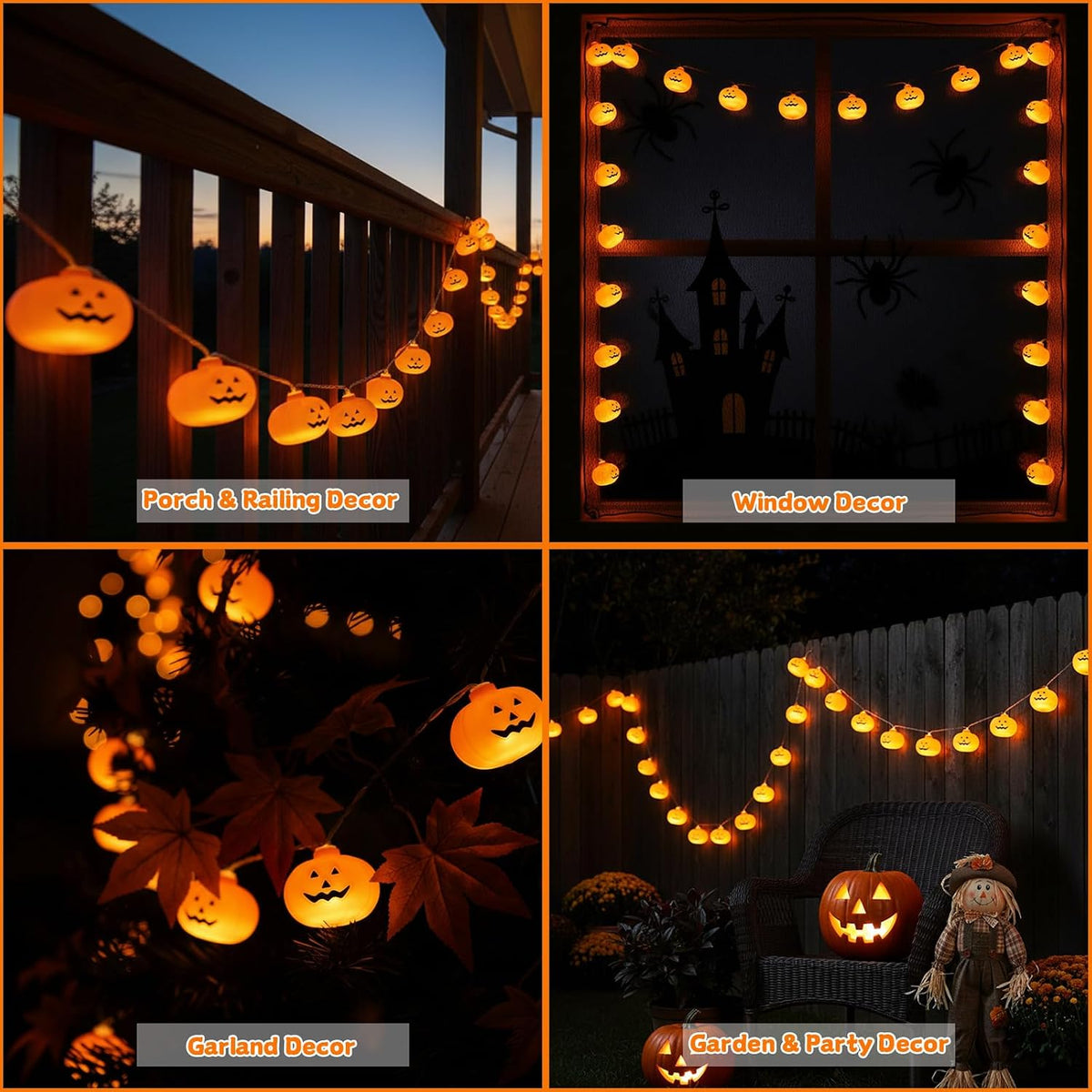 Runleo Battery Pumpkin Lights – Versatile Fall Outdoor Lighting for Balcony, Pergola, and Driveway Edge