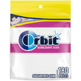 ORBIT Bubblemint Chewing Gum Sugar Free 180 Count, Weather Resistant Resealable Pack for On the Go