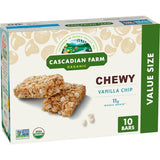 Cascadian Farm Organic Vanilla Chip Chewy Granola Bars – Guilt-Free Vanilla Snack for Self-Care Pantry Stocking, 10ct Pack
