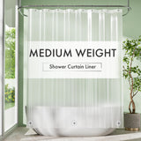 Amazer Frosted Shower Liner 48 x 72 - Odorless PEVA Bathroom Curtain for Spa-Style Master Bath with 3 Magnetic Weights