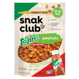 Snak Club Tajín Chili-Lime Peanuts – Clean-Ingredient Pantry Snack for Mindful Grazing, 12 oz Resealable Bag