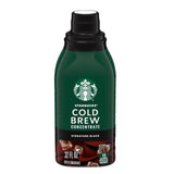Starbucks Cold Brew Coffee Concentrate – Gentle Cold-Steeped Coffee for the Self-Care Routine, Unsweetened Black 32 Fl Oz