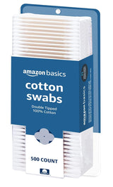 Amazon Basics 100% Cotton Swabs for Nightly Routine, Versatile Beauty Swabs for Makeup and Detail Work