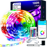 Lumiglow Smart LED Light Strips 100ft – Cuttable RGB Strip Lights for Living Room Ceiling and Stair Accent Lighting