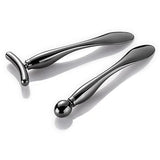 Ancodo 2-Piece Facial Tool Collection – Champagne-Tone Massage Wand and Cream Applicator for the Refined Vanity