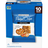 Snack Factory Pretzel Crisps – Fat-Free Crunchy Snack Bags for Gym Bag and Trail