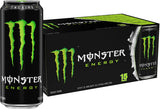 Monster Energy Green 16oz Bulk 15-Pack – 160mg Caffeine Boost for Overnight Shifts and Long Drives