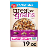 Great Grains Raisins Dates Pecans Breakfast Cereal – Flexible Breakfast Cereal for Cabin Getaways and Outdoor Mornings