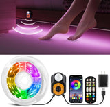 TQLGY Motion Activated RGB Light Strip – Stocking Stuffer Gift for Kids and Tech Lovers, App Controlled Color Changing Lights