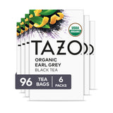 TAZO Organic Earl Grey – Versatile Black Tea for Home Pantry Stocking and Daily Family Brewing, 16 Count Pack of 6