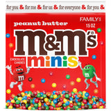 M&M'S Minis Peanut Butter Candy, Family Size 15 oz Bulk Resealable Bag for Kids Lunchboxes and After-School Snacking