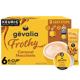 Gevalia Frothy Caramel Macchiato Espresso Style Coffee Kit – Mindful Self Care Drink for Bath Time and Quiet Evenings, 6 Count