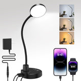 LUMINOAK CleanLine Table Lamp – Less-Is-More Desk Light with Weighted Base, Neutral Finish, and Hidden USB Ports