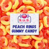 RUS Candy Company Peach Ring Gummies 8 oz Resealable Bag – Guilt-Free Chewy Candy for Your Self-Care Snack Ritual