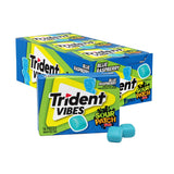 Trident Vibes SOUR PATCH KIDS Blue Raspberry Sugar-Free Chewing Gum – Road Trip and Car Cup Holder Travel Pack, 4 Bottles