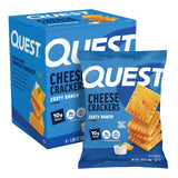 Quest Nutrition Cheese Crackers – Carry-On Friendly Low-Carb Snack for Flights, Zesty Ranch 4-Count
