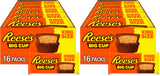 REESE'S Big Cups King Size Peanut Butter Cups, Back-to-School Lunch Box Treats Individually Wrapped, Bulk Candy Box for Kids
