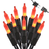 Brizled Orange Mini Halloween Lights Outdoor – Bush Hedge and Tree Trunk Wrap, 21.3ft 100-ct Incandescent String for Yard Landscape Decorating