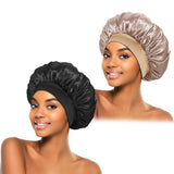 ZHENSILK Silk Sleep Bonnet Black and Gold – Smooth Hair Wrap for Curly Natural Hair, Lightweight Cap for Relaxing Evening Wellness Routine