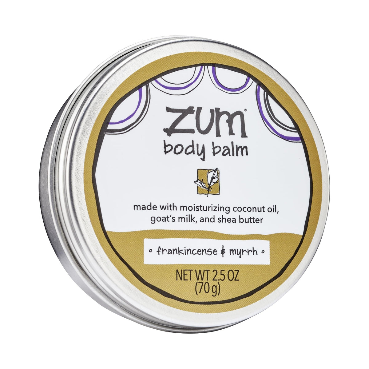Zum Indigo Wild Body Balm - Body Moisturizer for Women & Men - Includes Goat's Milk, Shea Butter & More - Natural Skin Moisturizer - Frankincense & Myrrh - 2.5 oz