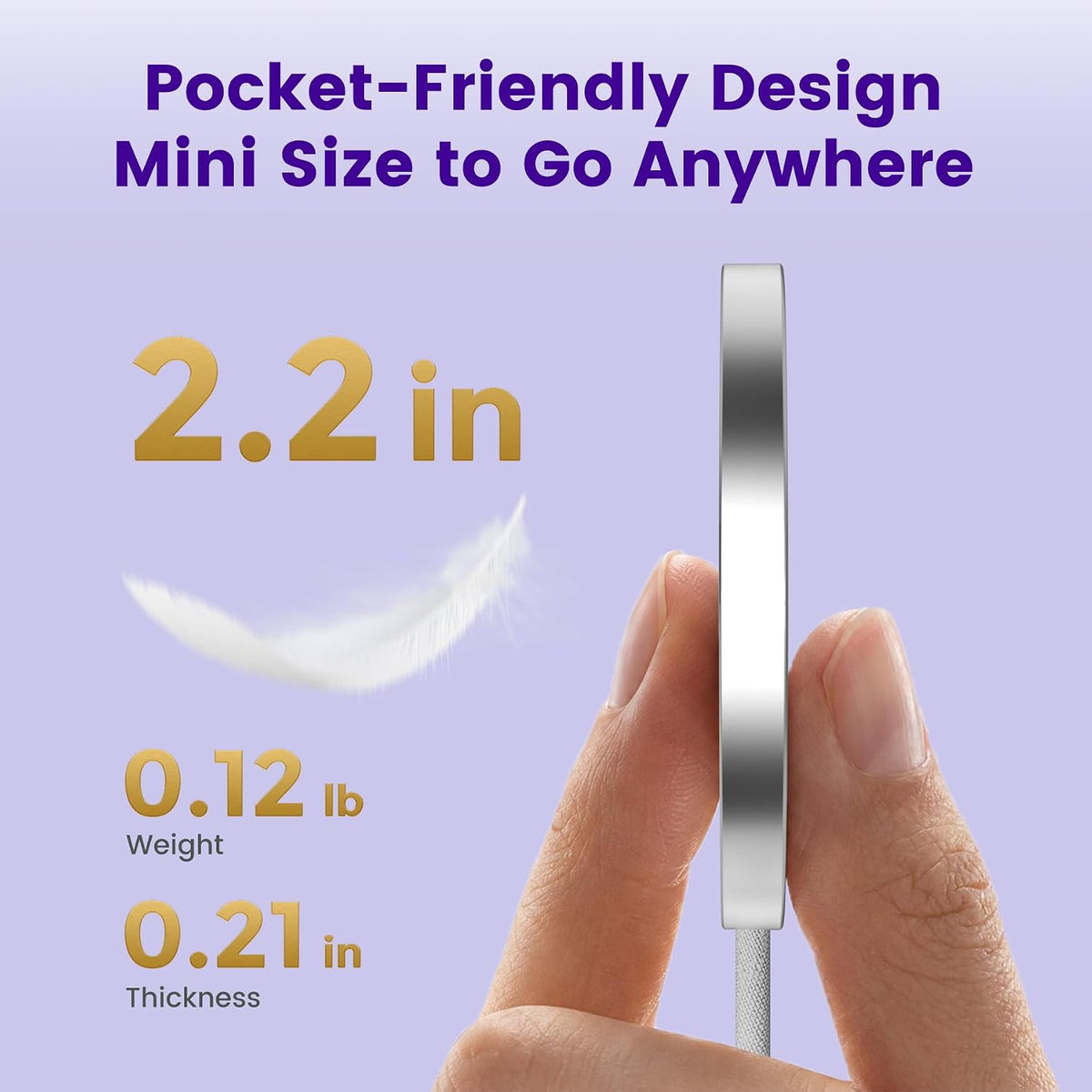 0.12 lb Wireless Charging Pad – Carry-On Friendly Accessory for the Carry-On-Only Business Traveler