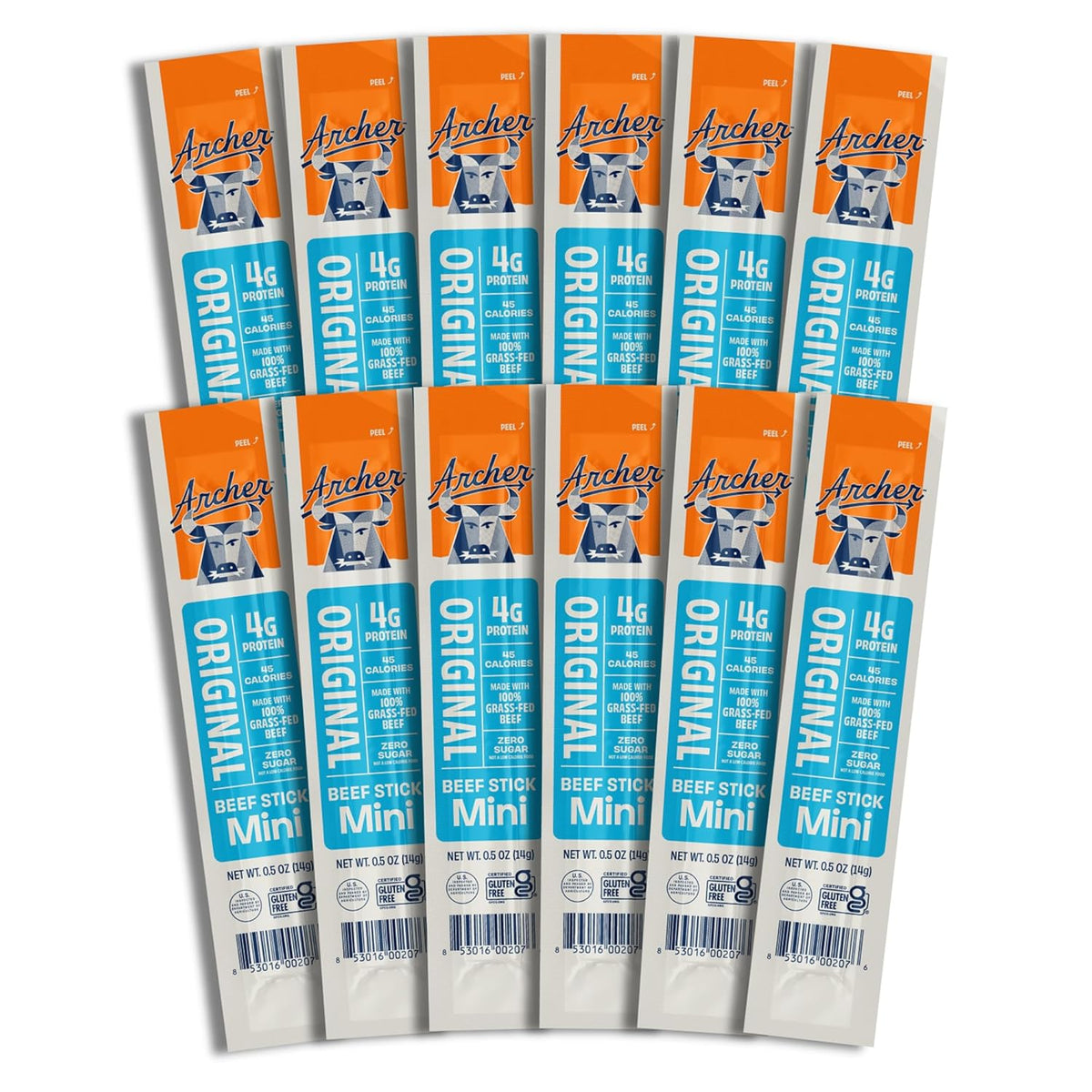0.5 oz mini stick format with 4g protein per piece