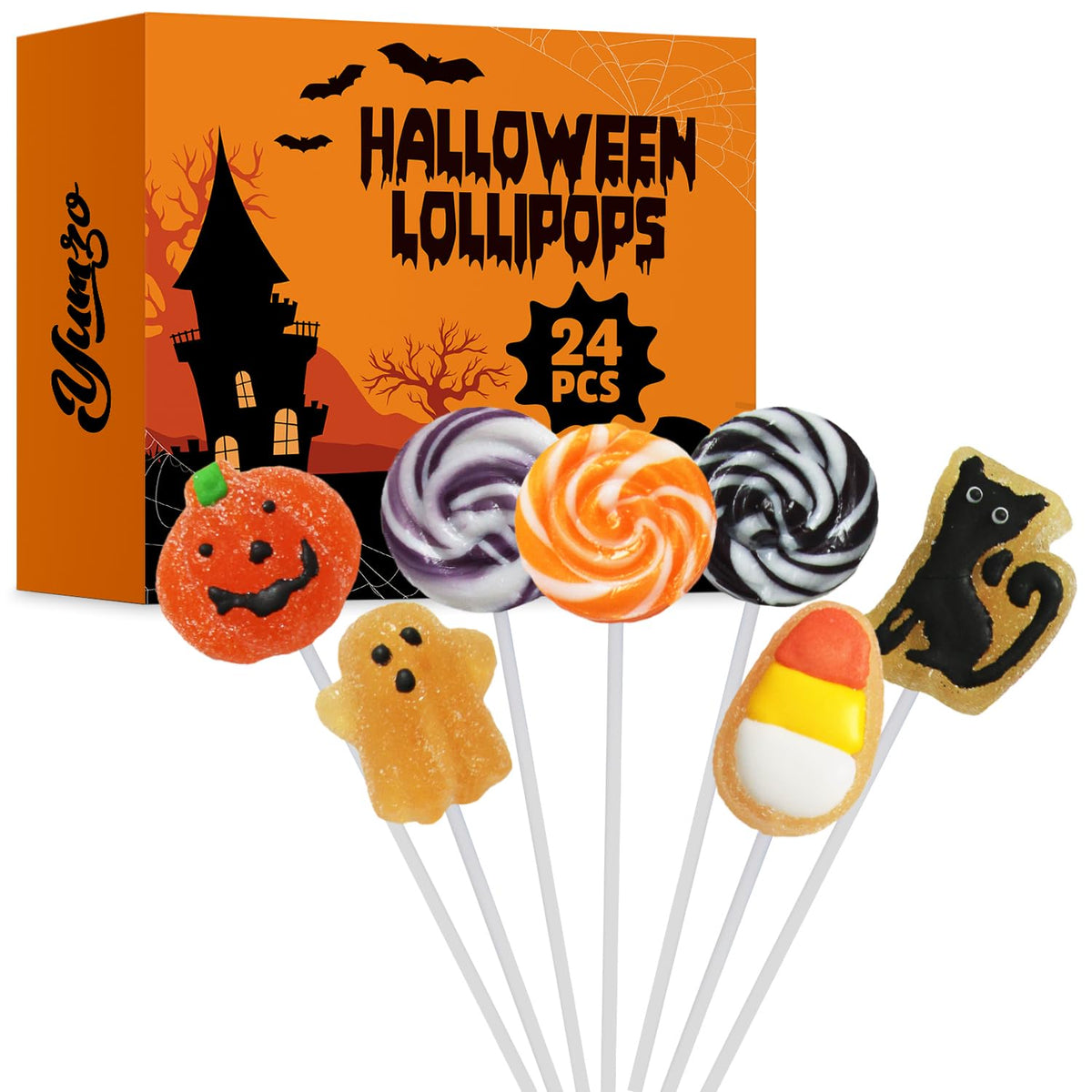 24 individually wrapped lollipop suckers in one bulk pack