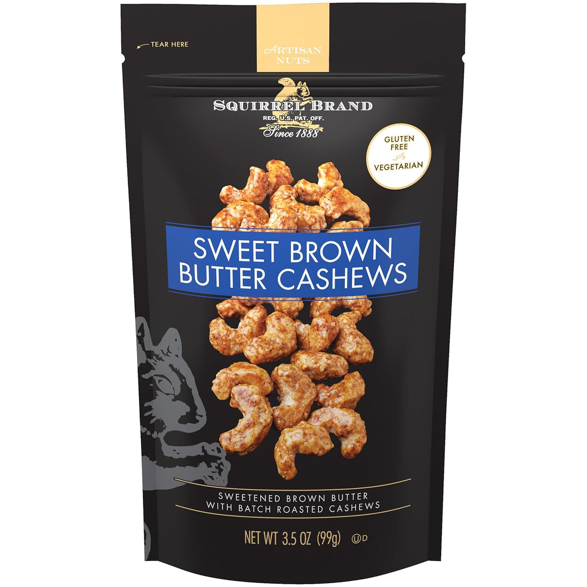 3.5 oz resealable stand-up bag with single-serve and 2-pack options across the line