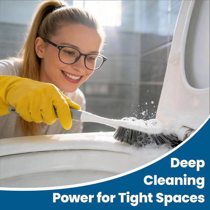 3 Pack Scrubbing Brush for Bathroom and Floor Chores – Extended Handle Cleaning Tools to Speed Up Weekly Tasks