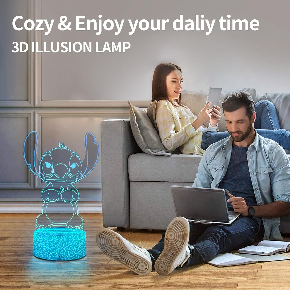 3D LED Night Light with Auto Restart and Timer – Smokeless Flameless Lamp Safe Around Children and Sleeping Pets