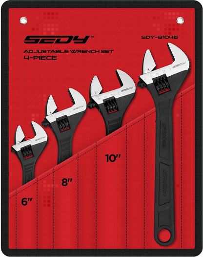 WORKPRO Adjustable Wrench Set with Black Oxide Finish – Corrosion-Resistant Tool for Damp Basements and Wet Job Sites