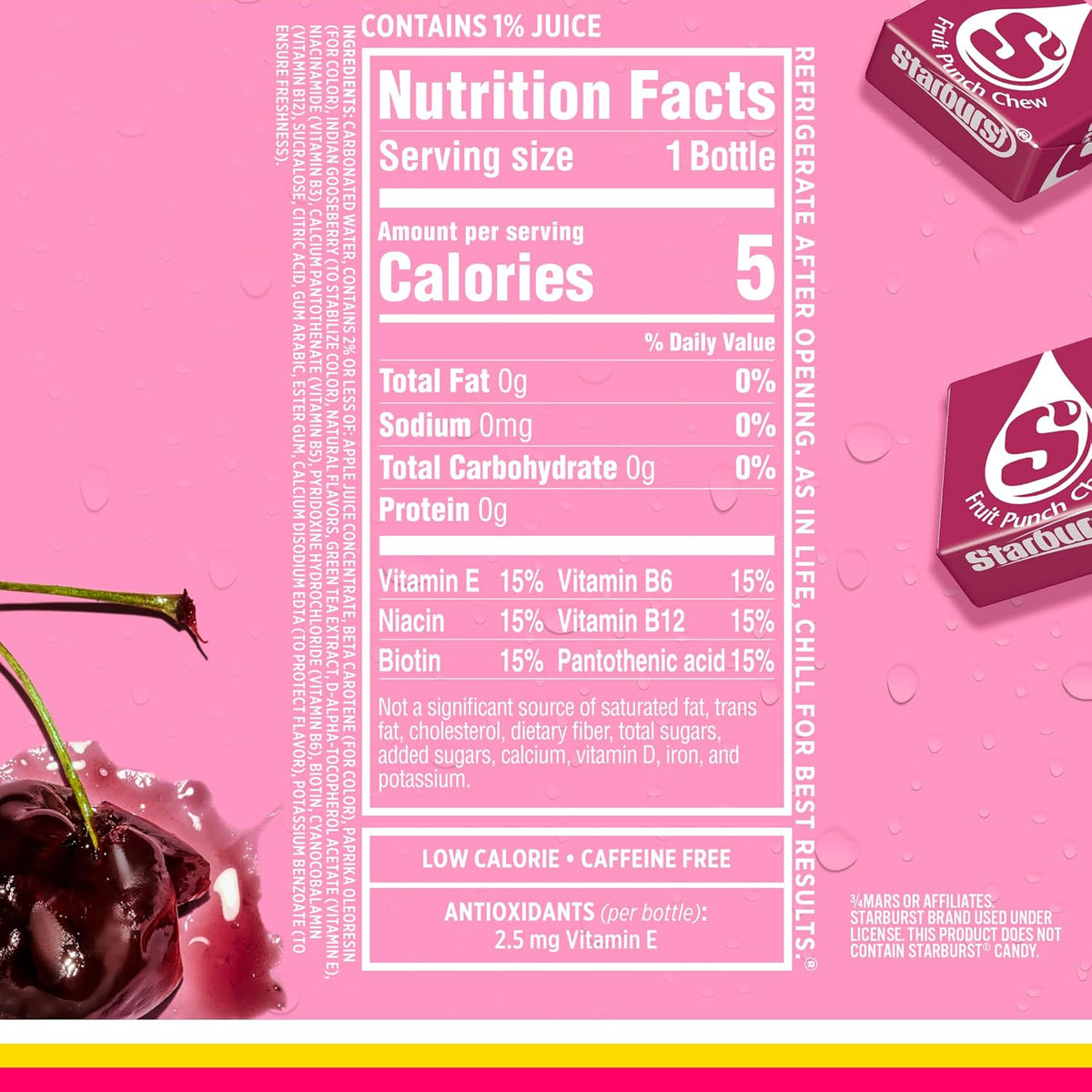 5 calories per 17 fl oz bottle