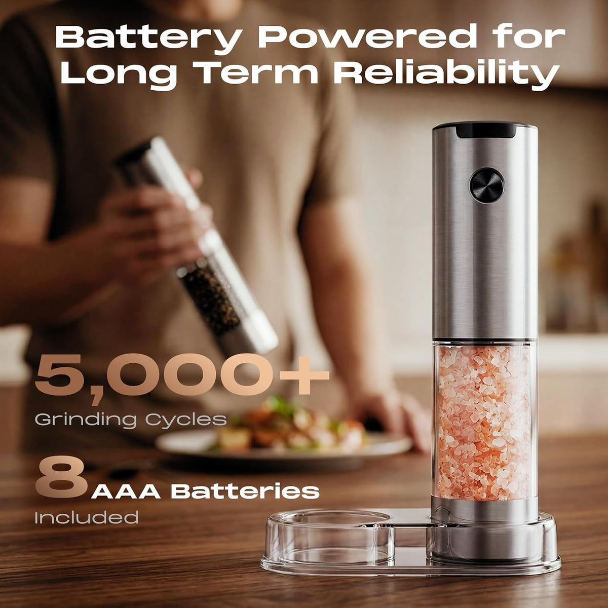 5-level external coarseness adjustment with durable ceramic grinding core
