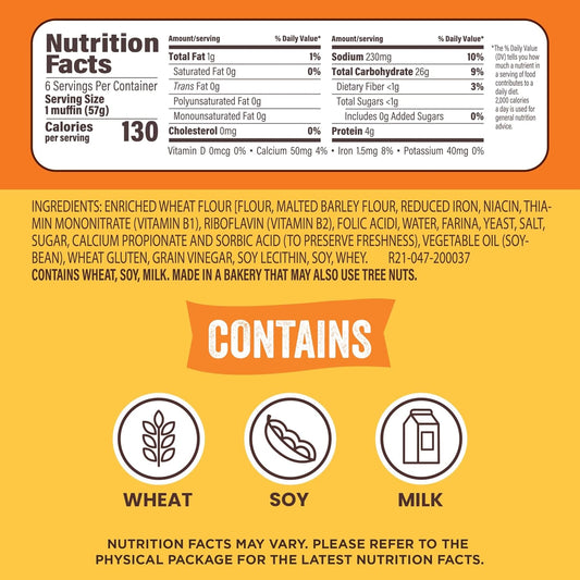 6-count, 13 oz tray pack yielding roughly 2 oz portions per muffin