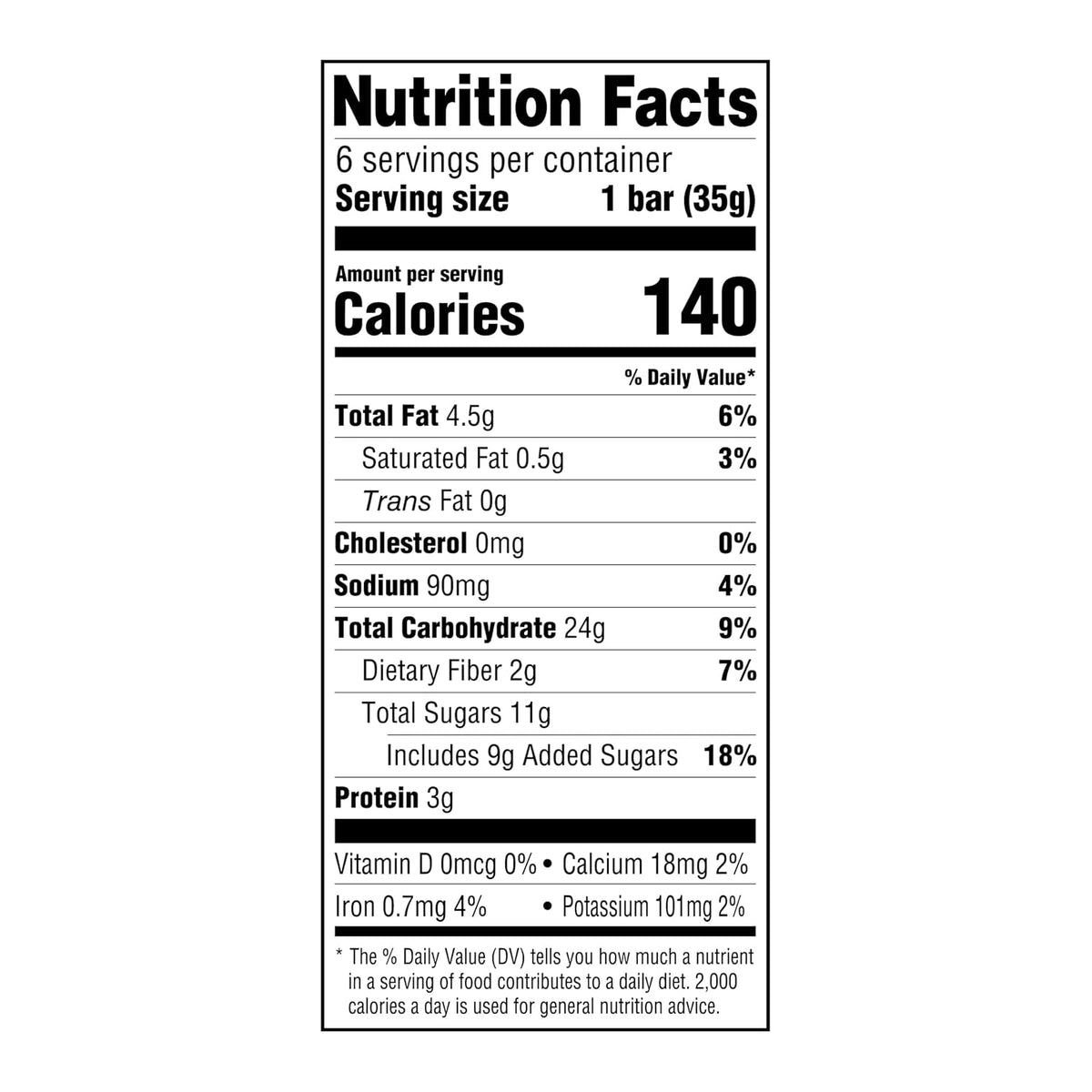 6 individually portioned bars per 7.4 oz box