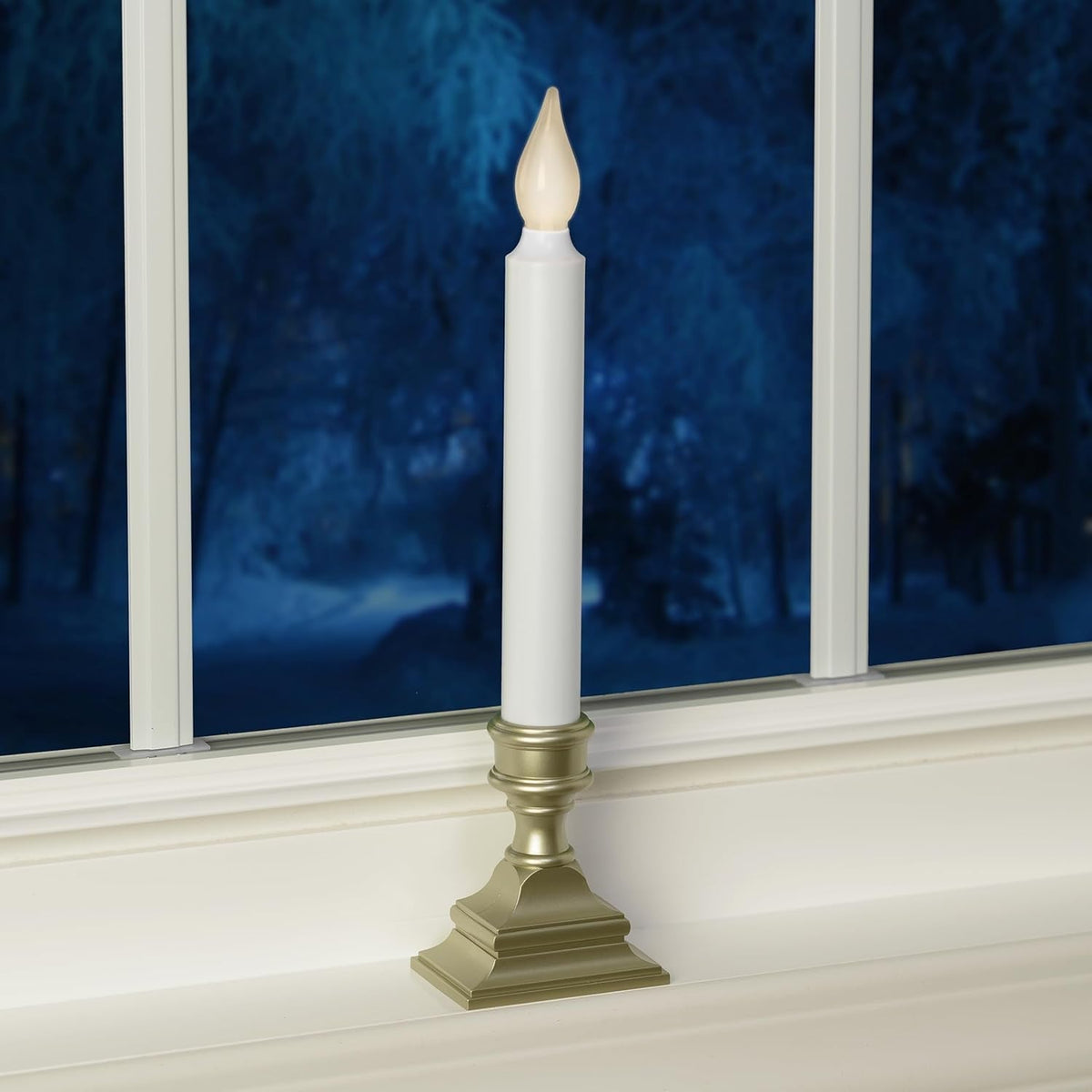 612 Vermont Window Candle Set of 4 Pewter – Valentine's Day Gift for Her with Warm Window Glow