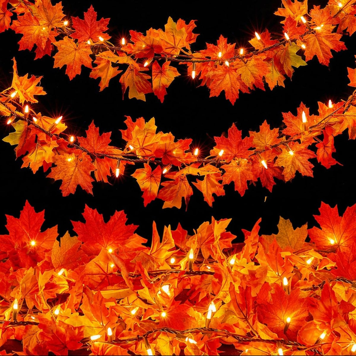 9-foot total length with 50 bright orange incandescent bulbs