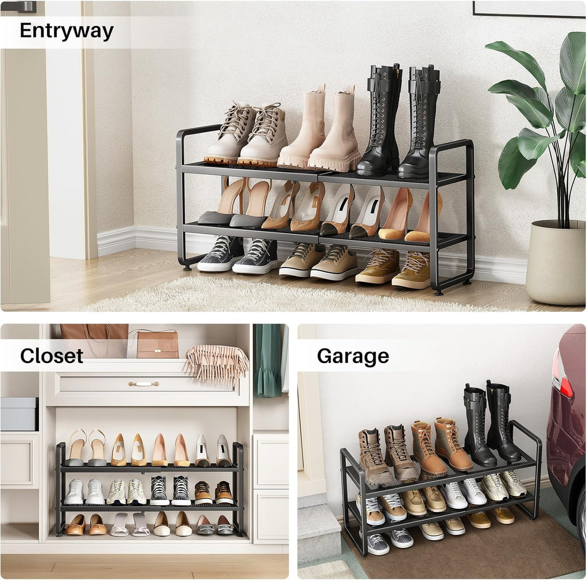 Aero Stiletto Tower – Practical Gift for College Students, 2-Tier Expandable Dorm Shoe Organizer
