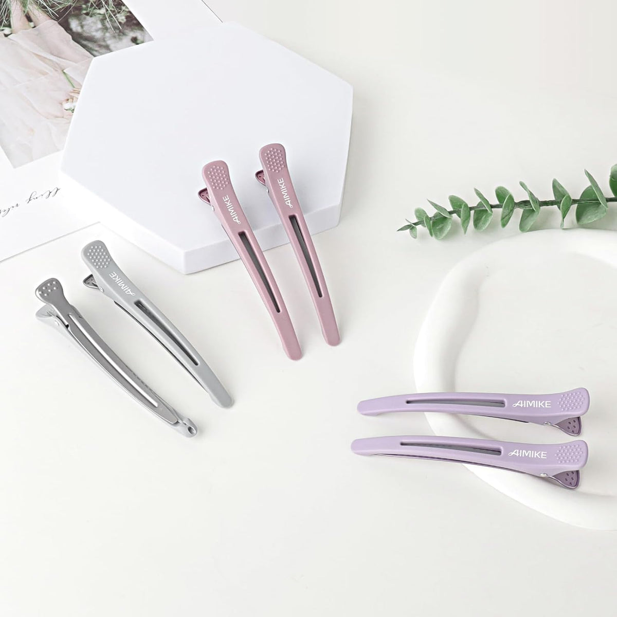 AIMIKE Duck Billed Sectioning Clips – Beautiful Just-Because Gift for Friends Who Love Hair DIY, Salon-Grade No-Dent Clips