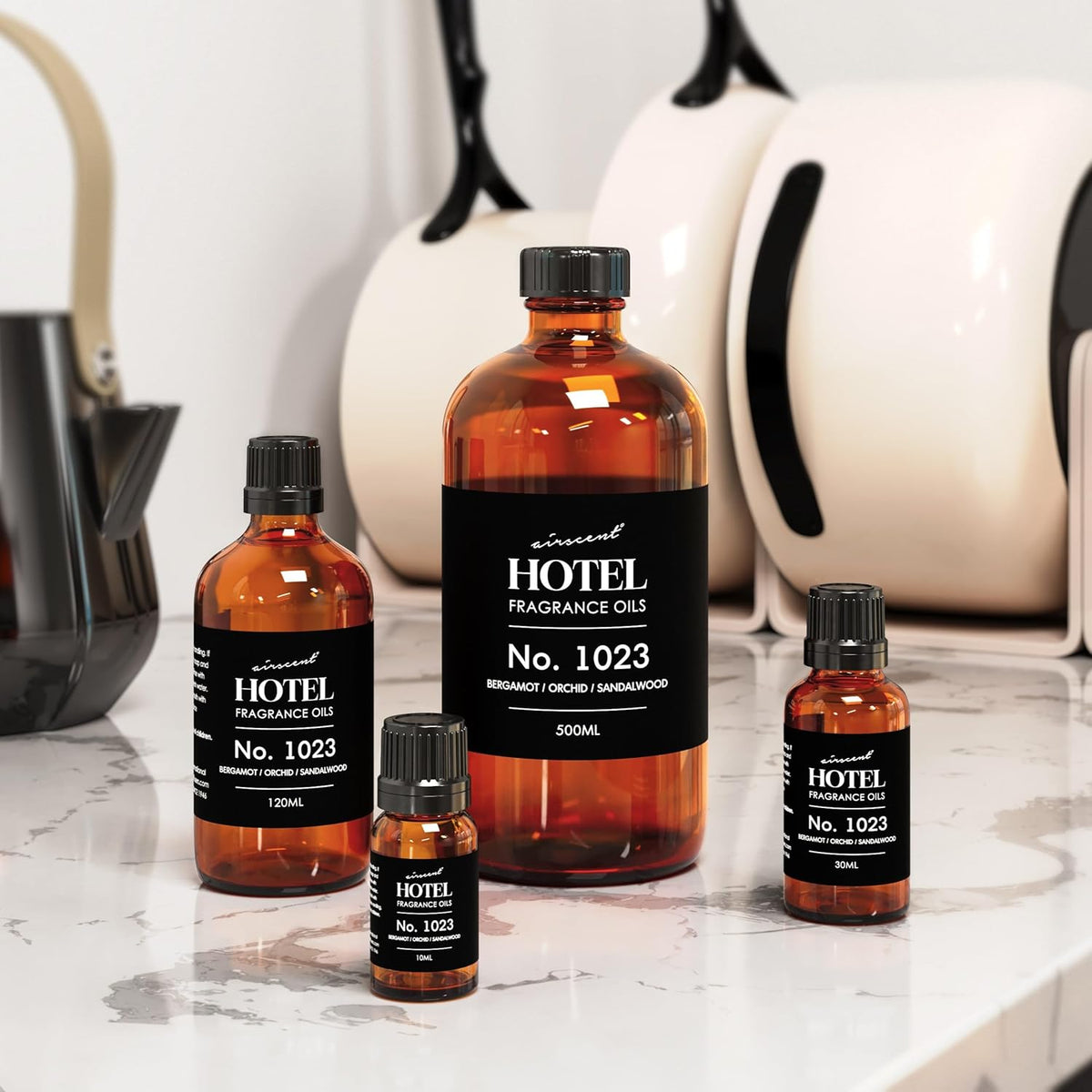 AirScent Hotel Diffuser Oil No. 1023 - Drop-and-Go Safe Scent Refill for Households Replacing Open-Flame Candles, 16.9 fl oz
