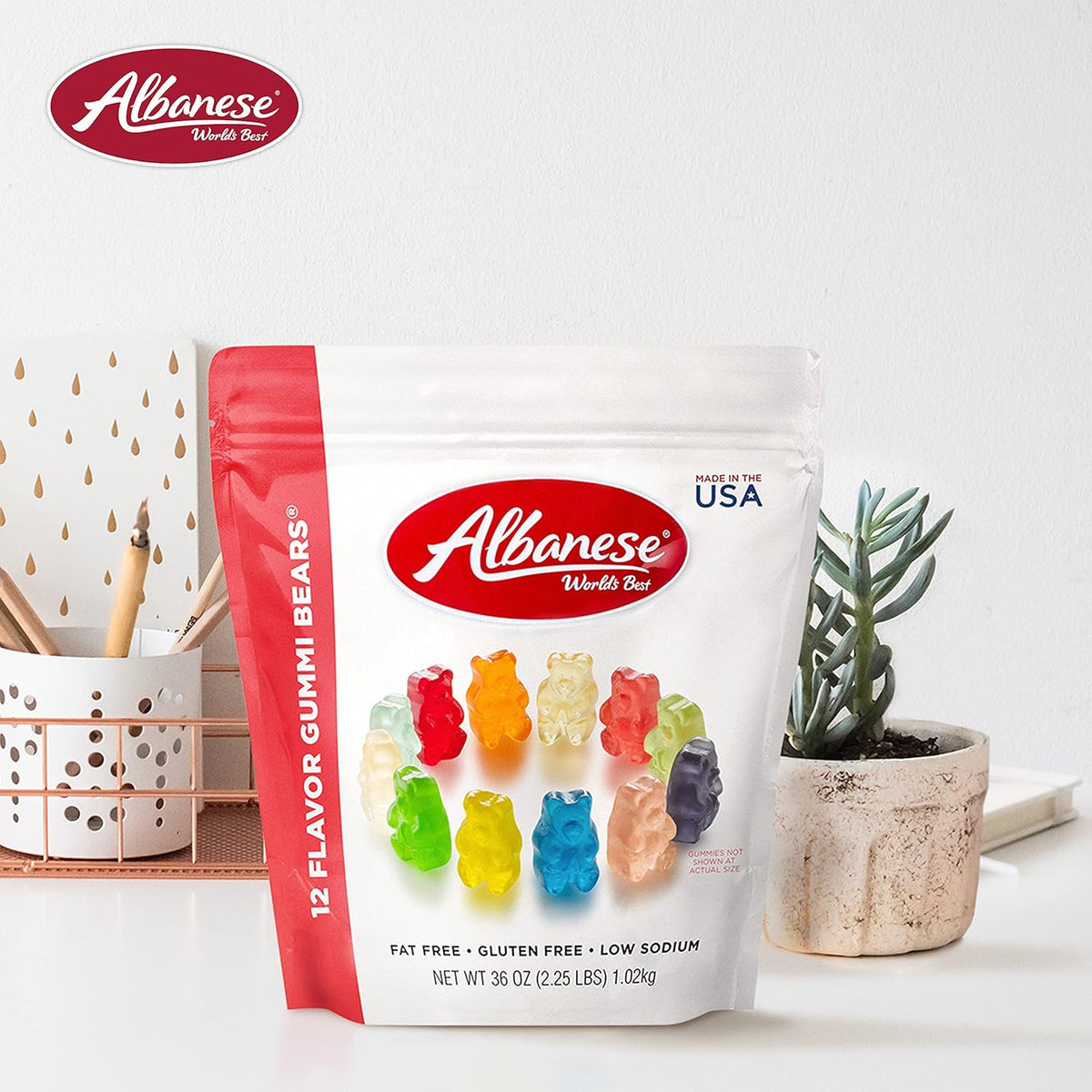 Albanese World's Best Gummi Bears Family Size – Smart Indulgence with Real Fruit Flavoring for Self Care Snack Cravings